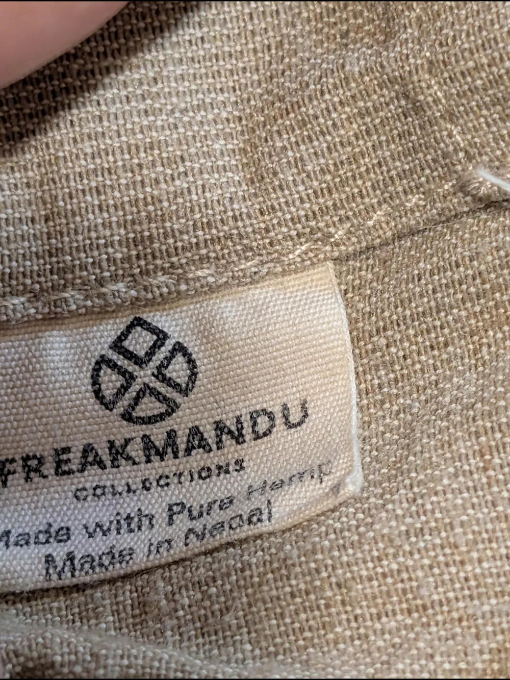 Boho Natural Beige & Multicolor Woven Hemp Backpack by Freak Mandu